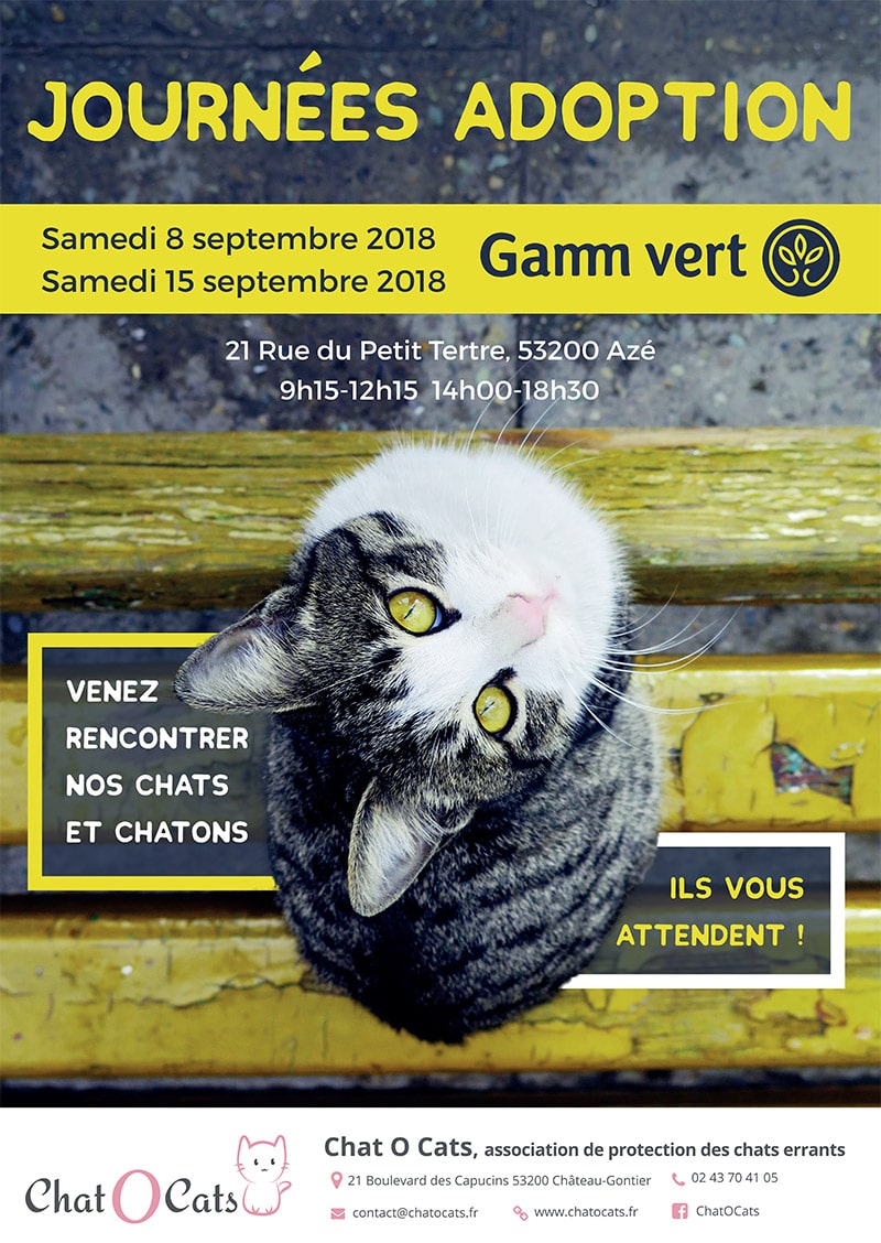 Journées Adoption samedi 8 septembre et samedi 15 septembre 2018 à Gamm Vert flyer