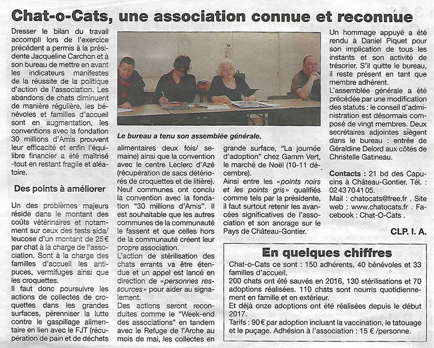 Article paru dans Haut Anjou en mars 2017
