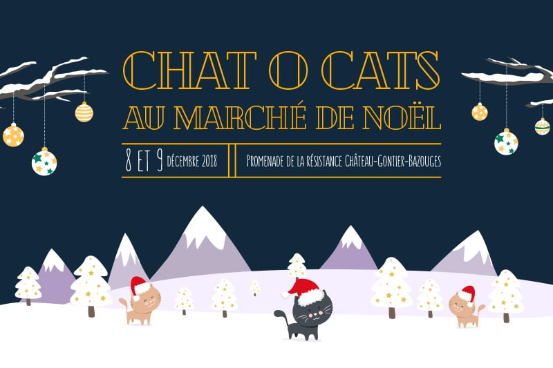Chat O Cats au marché de Noël de Château-Gontier 2018