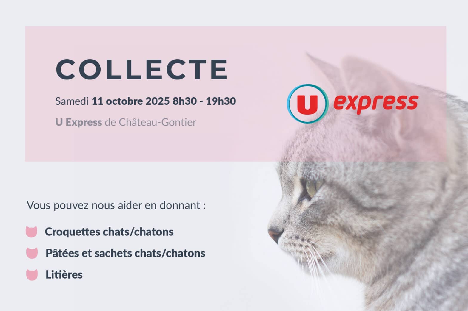 Collecte le samedi 11 octobre 2025 au U Express de Château-Gontier