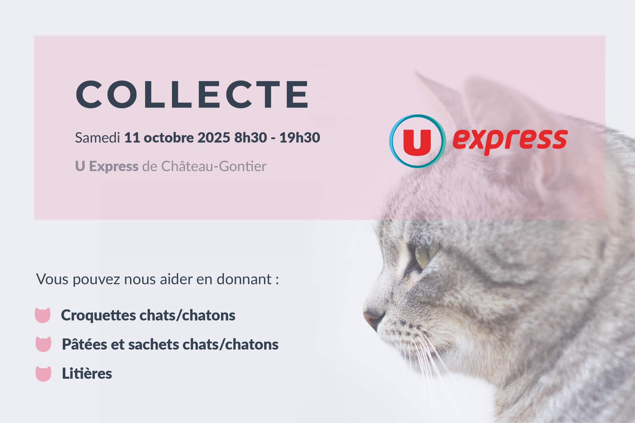 Collecte le samedi 11 octobre 2025 au U Express de Château-Gontier